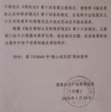 喜讯！“微山湖及图”获国家知识产权局商标局批复